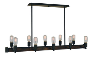 Framburg - 5402 MBLACK - Ten Light Island Chandelier - Modern Farmhouse - Matte Black