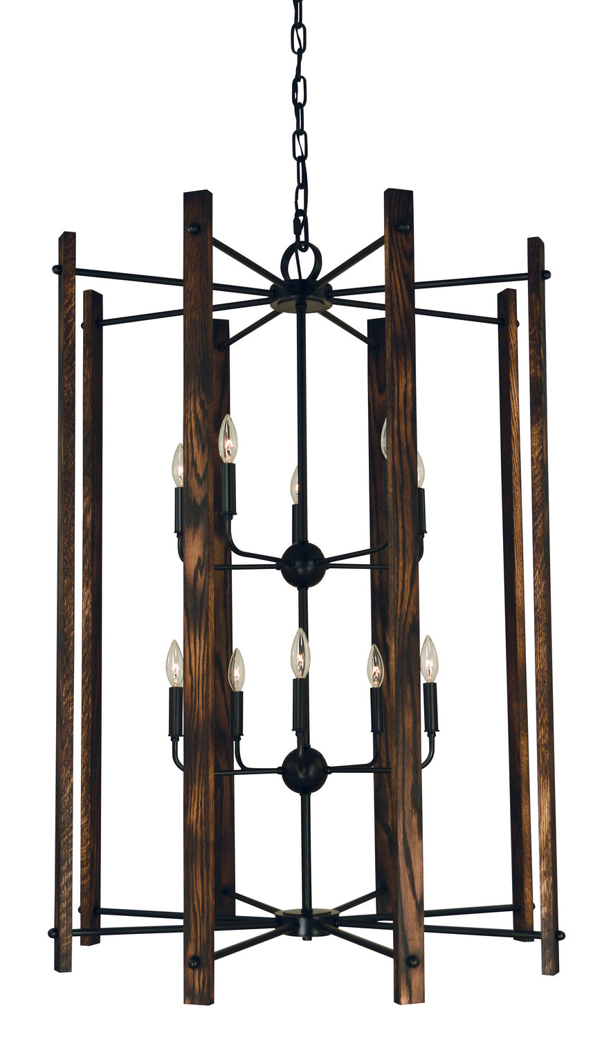 Framburg - 5408 MBLACK - Ten Light Foyer Chandelier - Modern Farmhouse - Matte Black