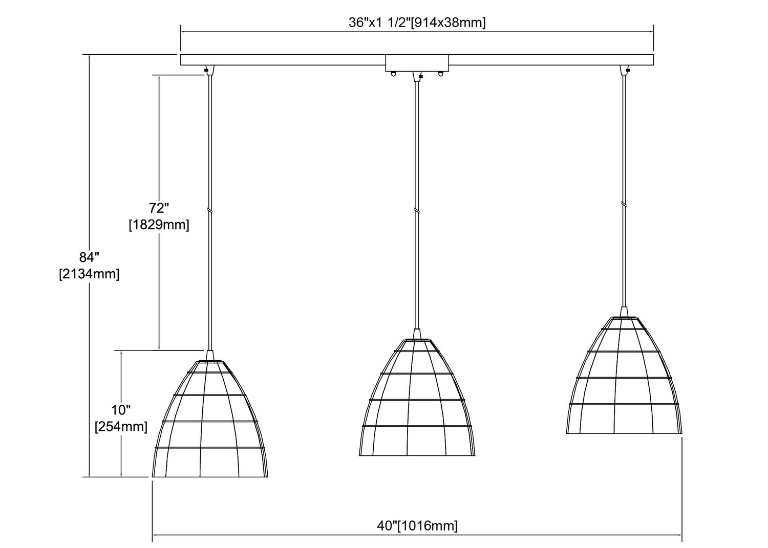 ELK Home - 10709/3L - Three Light Pendant - Coastal Inlet - Oil Rubbed Bronze