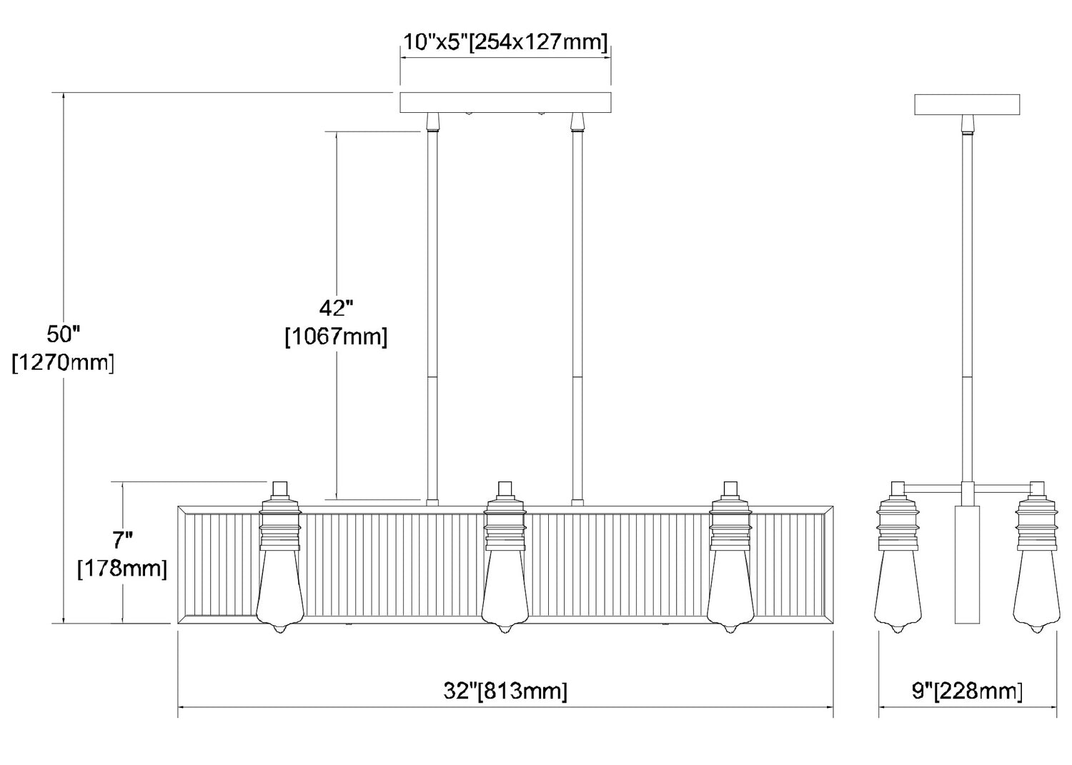 ELK Home - 15928/6 - Six Light Chandelier - Corrugated Steel - Weathered Zinc