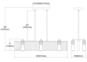 ELK Home - 15928/6 - Six Light Chandelier - Corrugated Steel - Weathered Zinc