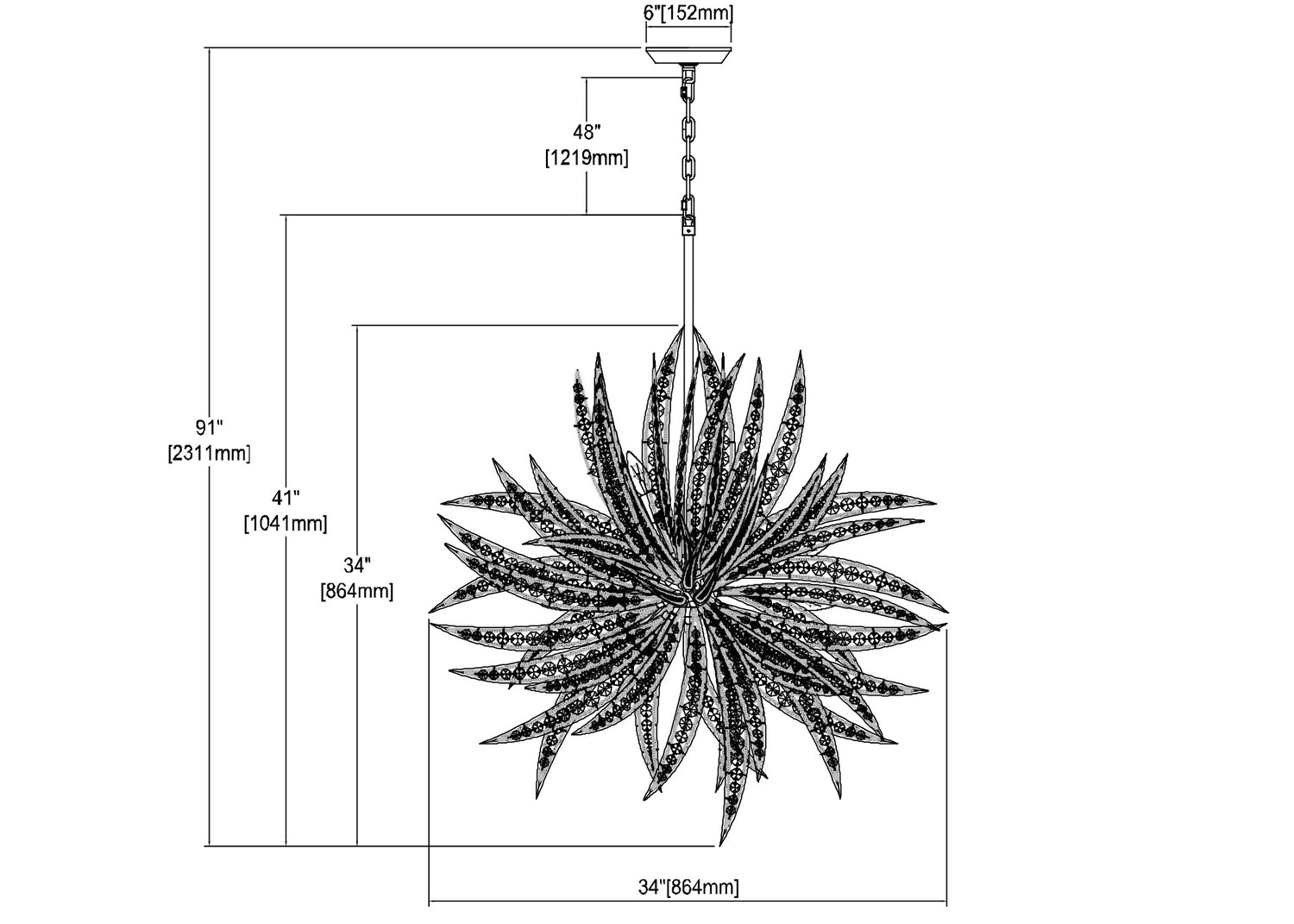 ELK Home - 16365/11 - 11 Light Chandelier - Naples - Dark Graphite