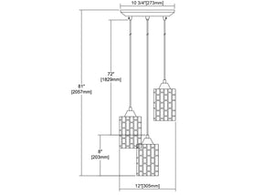 ELK Home - 17414/3 - Three Light Pendant - Ezra - Polished Chrome