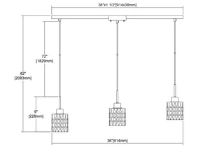 ELK Home - 17424/3L - Three Light Pendant - Ezra - Polished Chrome