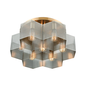 ELK Home - 21109/7 - Seven Light Semi Flush Mount - Compartir - Satin Brass