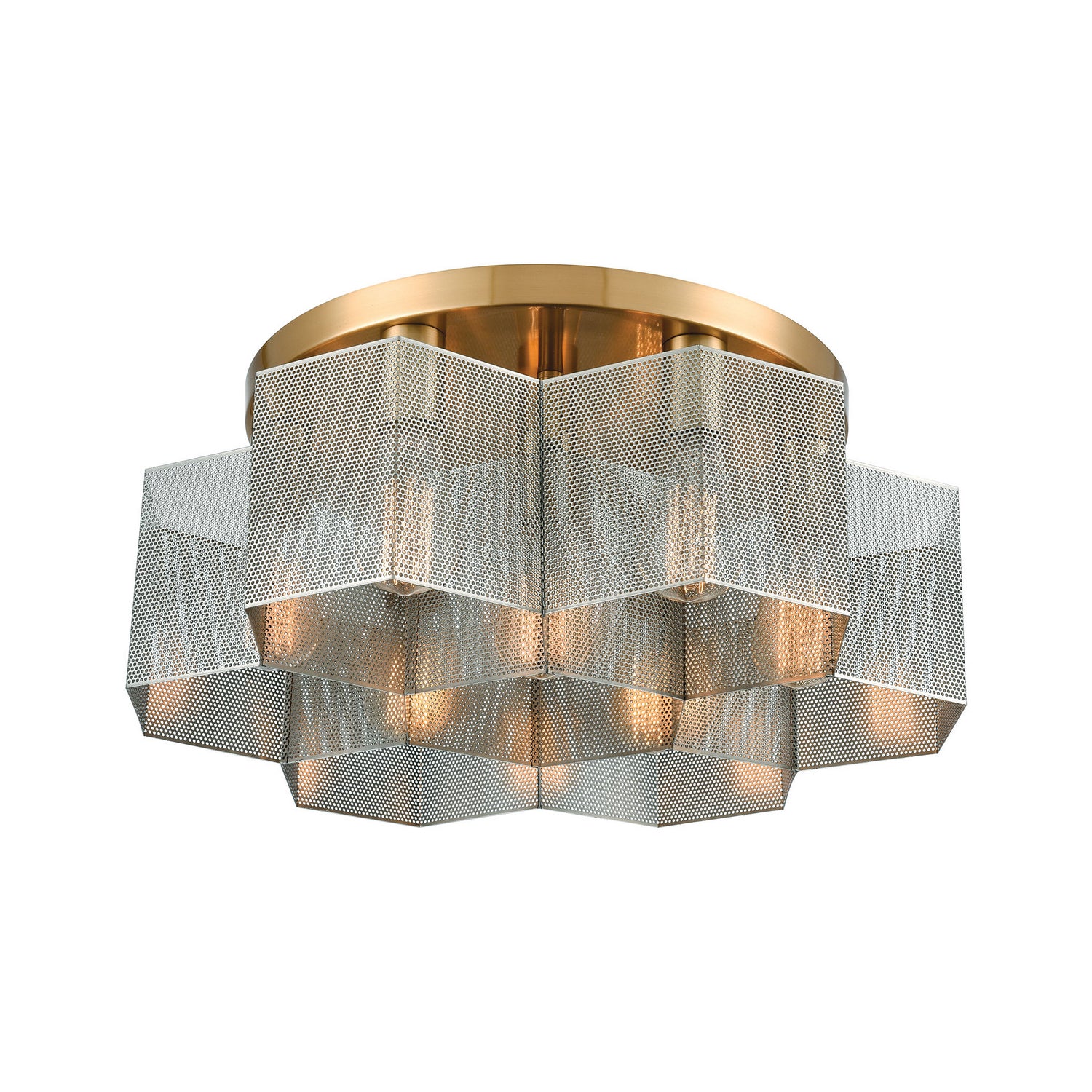 ELK Home - 21109/7 - Seven Light Semi Flush Mount - Compartir - Satin Brass