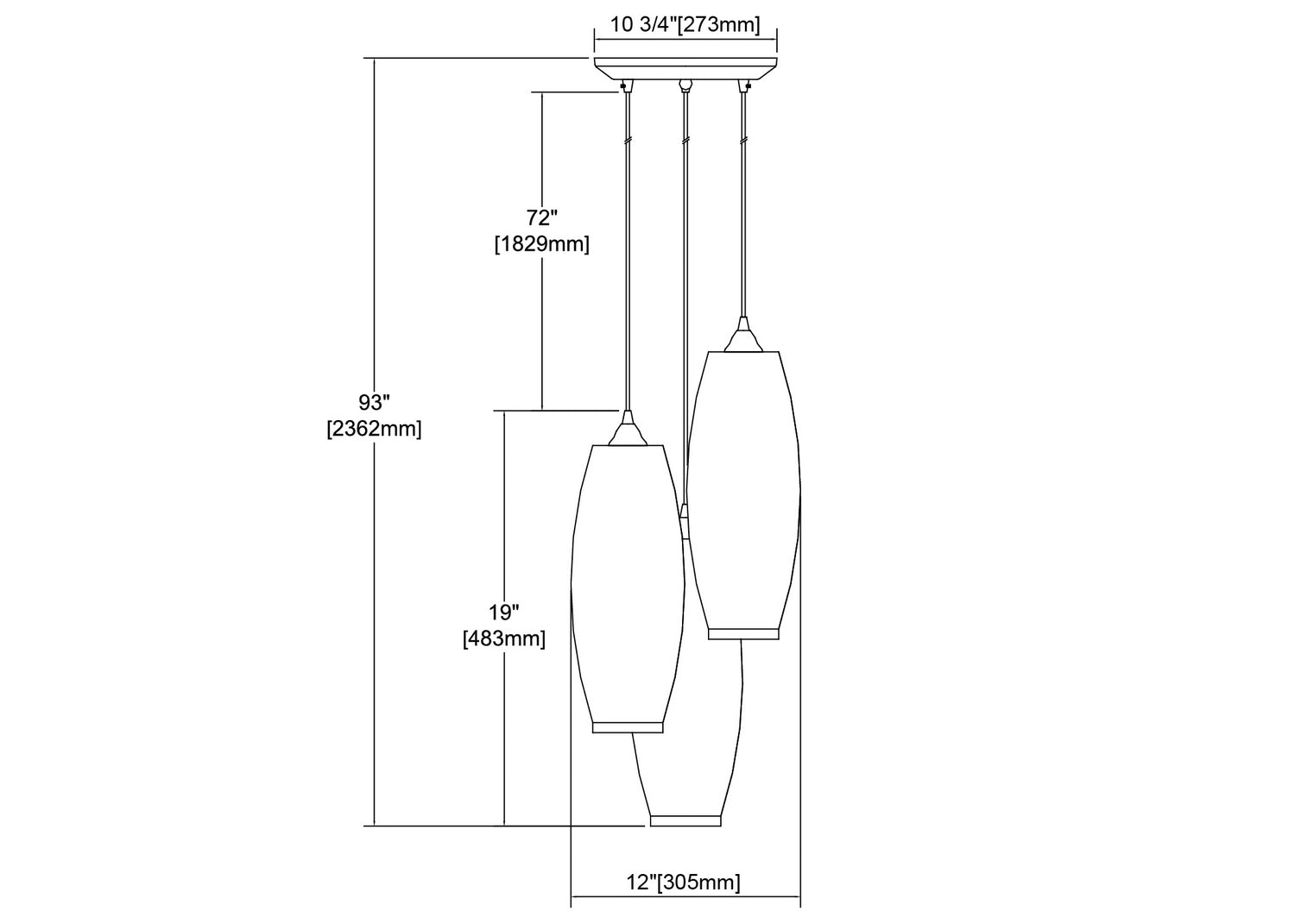 ELK Home - 21192/3 - Three Light Pendant - Liz - Satin Nickel