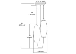 ELK Home - 21192/3 - Three Light Pendant - Liz - Satin Nickel