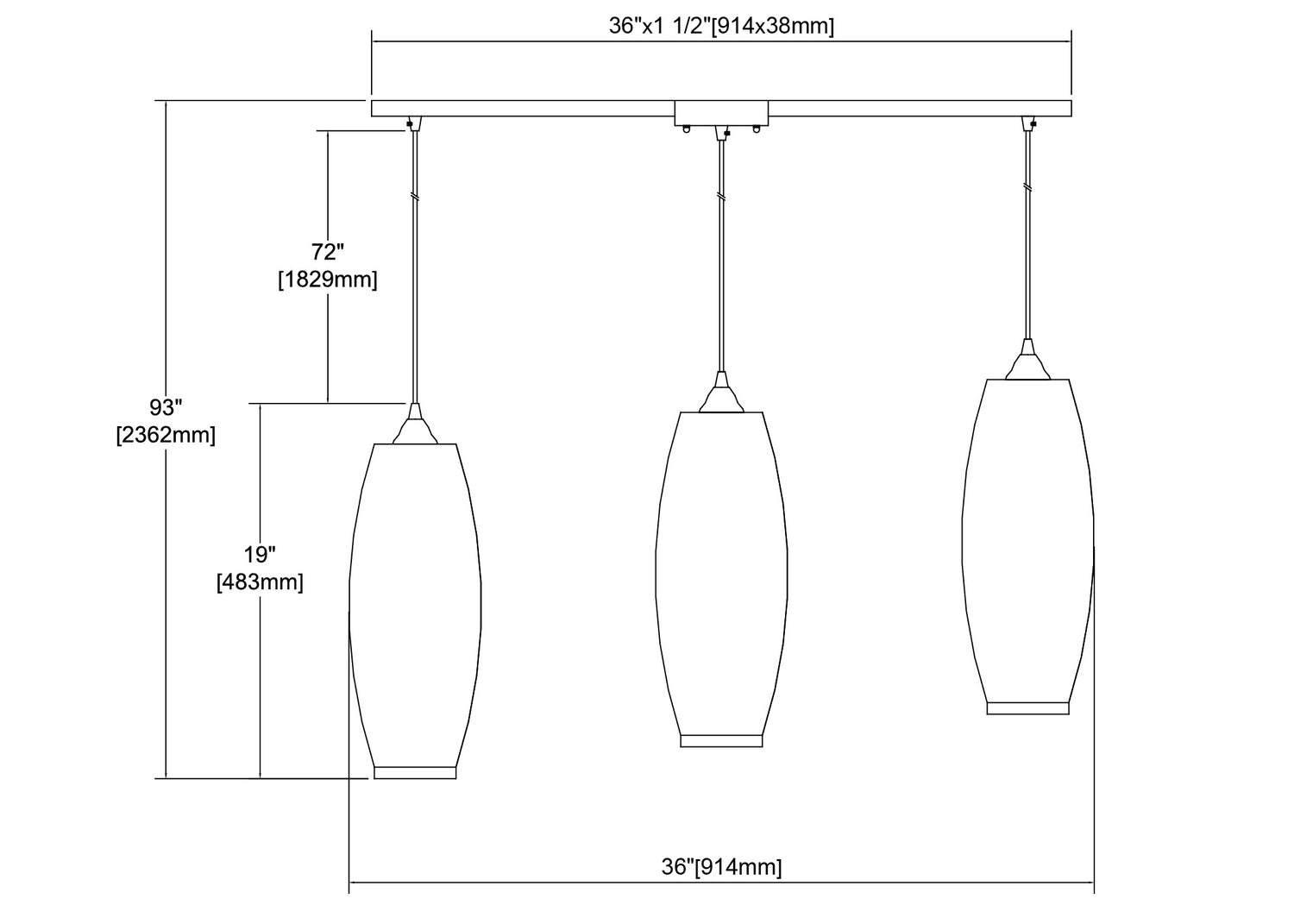 ELK Home - 21192/3L - Three Light Pendant - Liz - Satin Nickel