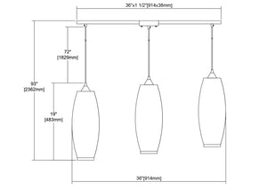 ELK Home - 21192/3L - Three Light Pendant - Liz - Satin Nickel