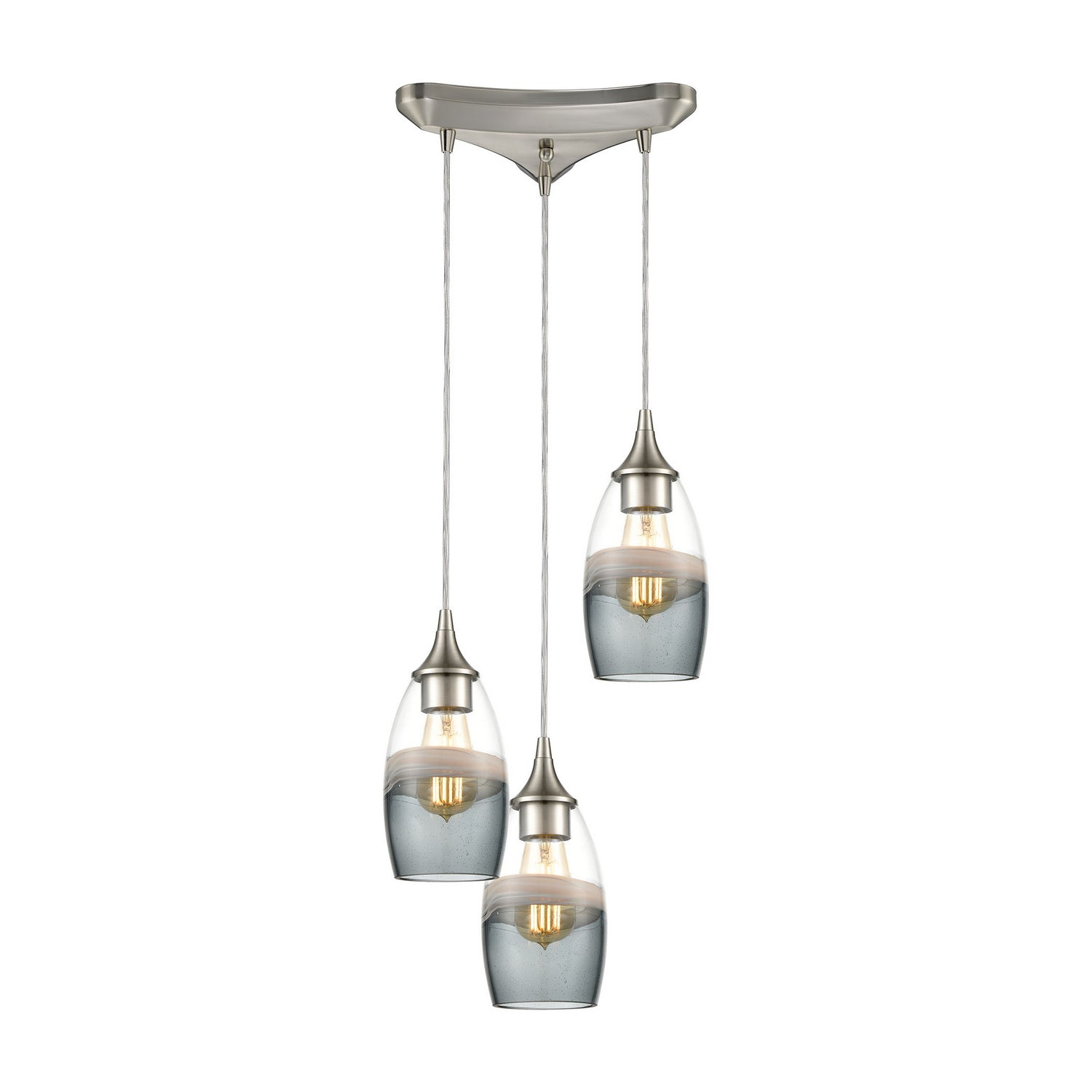 ELK Home - 25098/3 - Three Light Pendant - Sutter Creek - Satin Nickel