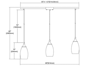 ELK Home - 25098/3L - Three Light Pendant - Sutter Creek - Satin Nickel