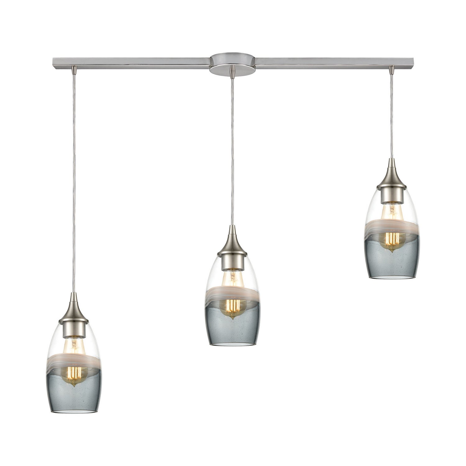 ELK Home - 25098/3L - Three Light Pendant - Sutter Creek - Satin Nickel