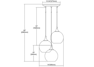 ELK Home - 25099/3 - Three Light Pendant - Sutter Creek - Satin Nickel