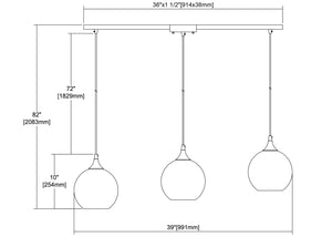 ELK Home - 25099/3L - Three Light Pendant - Sutter Creek - Satin Nickel