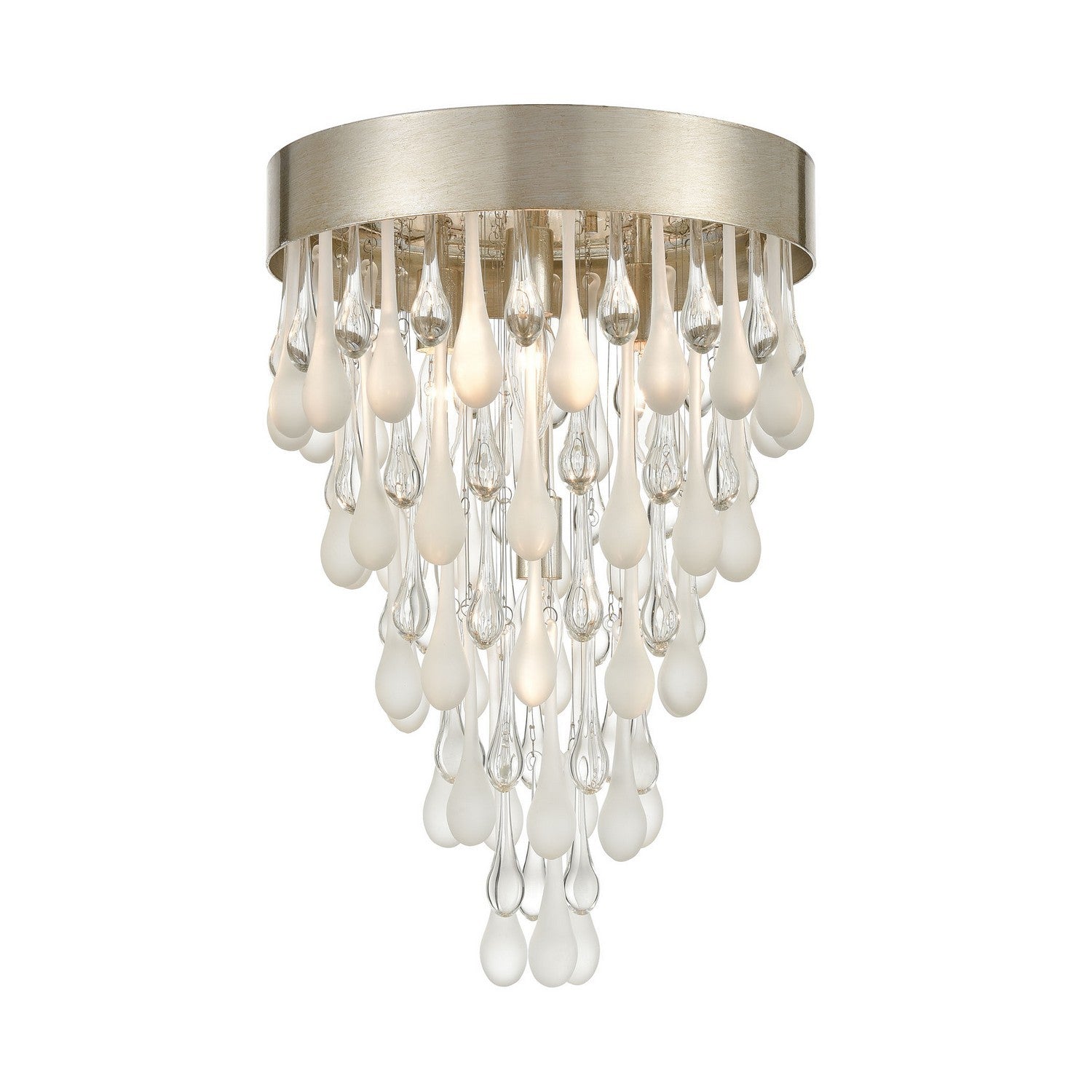 ELK Home - 32341/4 - Four Light Flush Mount - Morning Frost - Silver Leaf