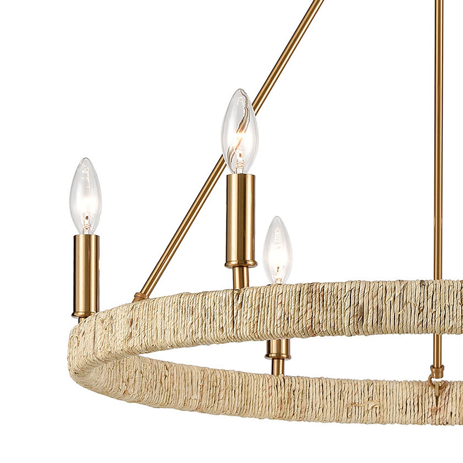 ELK Home - 32415/6 - Six Light Chandelier - Abaca - Satin Brass