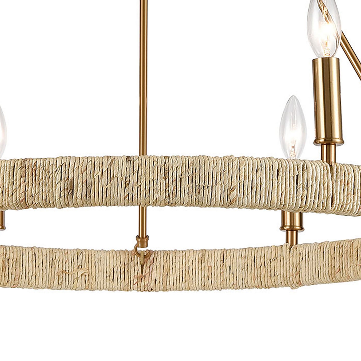 ELK Home - 32415/6 - Six Light Chandelier - Abaca - Satin Brass