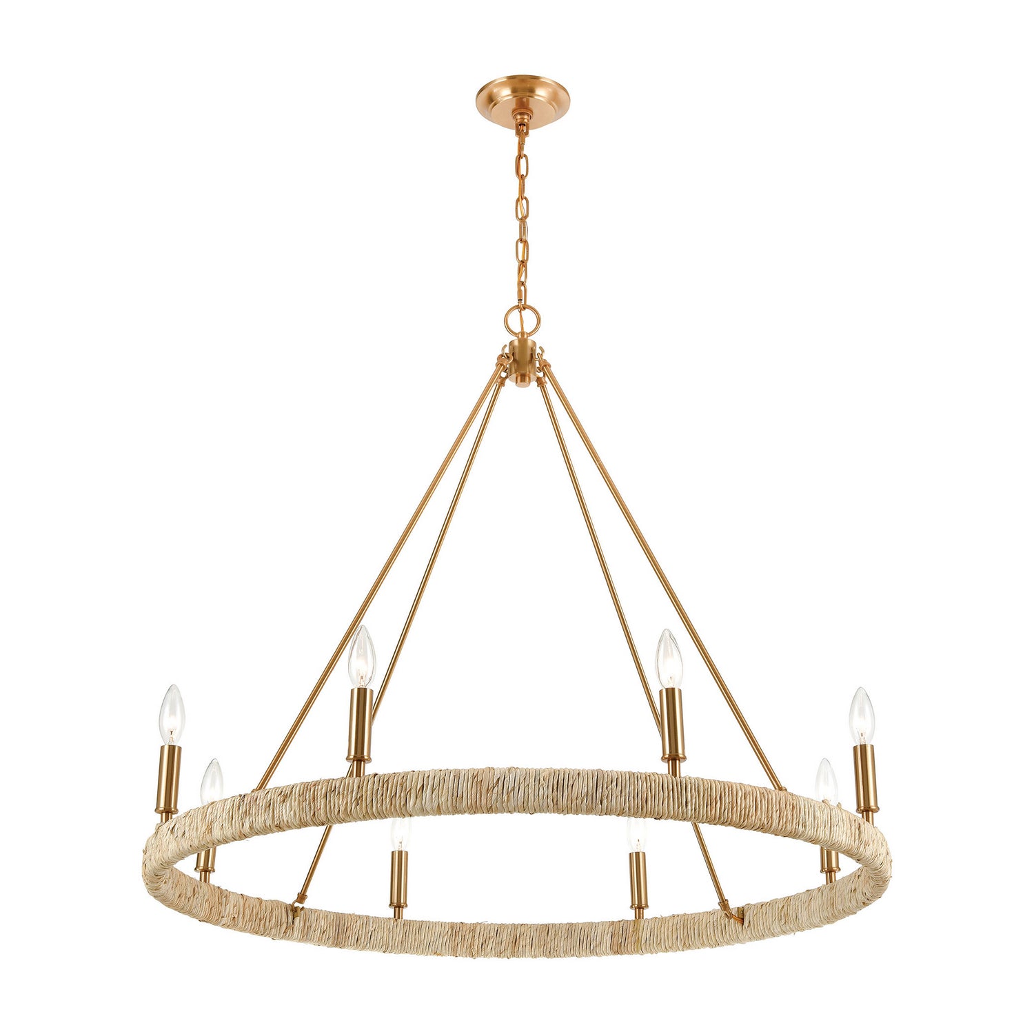 ELK Home - 32416/8 - Eight Light Chandelier - Abaca - Satin Brass