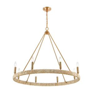 ELK Home - 32416/8 - Eight Light Chandelier - Abaca - Satin Brass