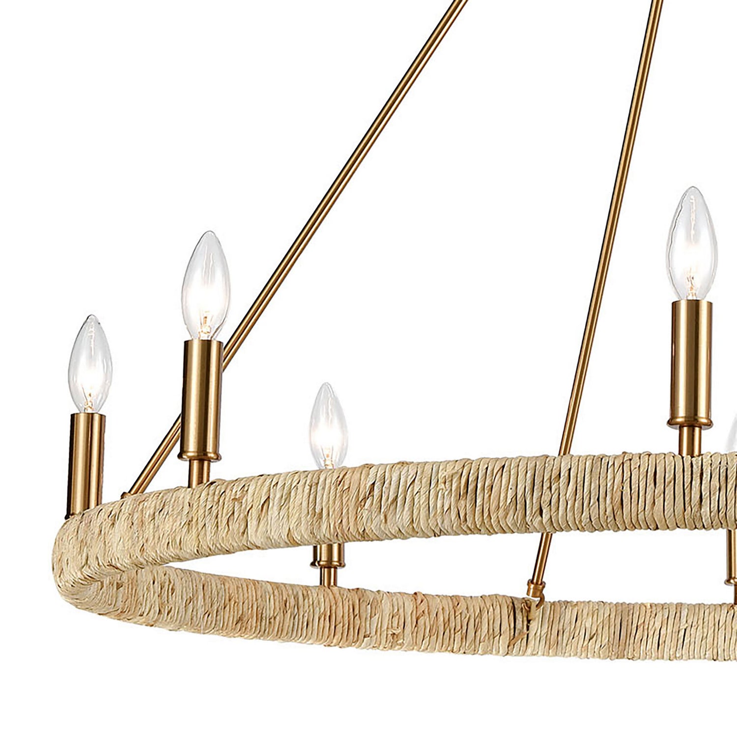 ELK Home - 32416/8 - Eight Light Chandelier - Abaca - Satin Brass