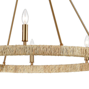 ELK Home - 32416/8 - Eight Light Chandelier - Abaca - Satin Brass