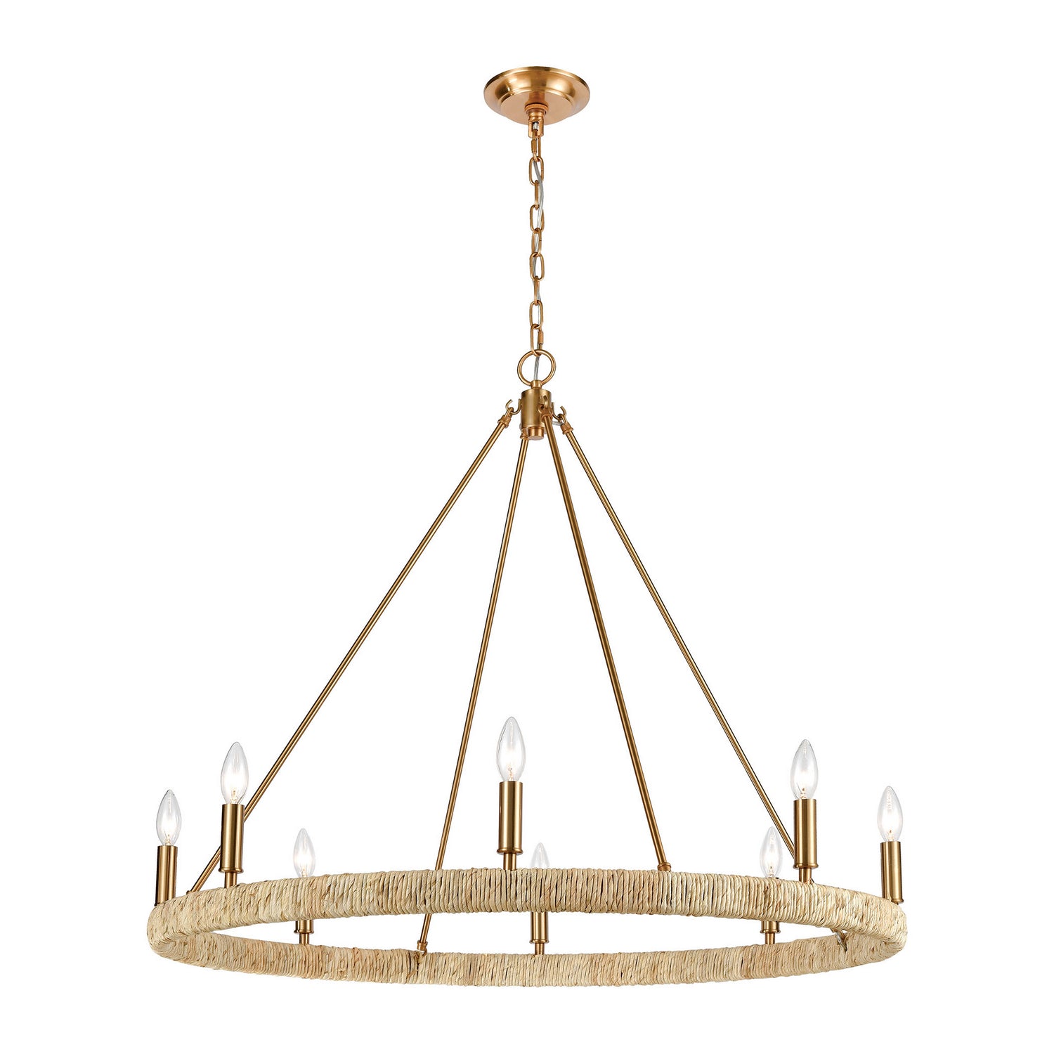 ELK Home - 32416/8 - Eight Light Chandelier - Abaca - Satin Brass