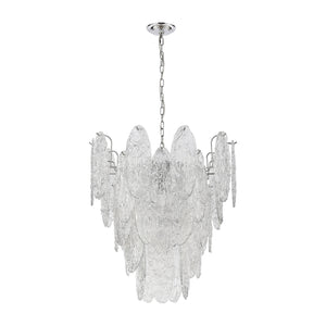 ELK Home - 32445/9 - Nine Light Chandelier - Frozen Cascade - Polished Chrome