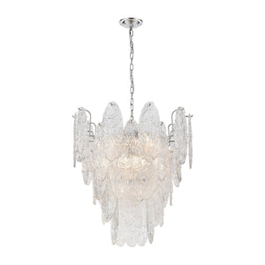 ELK Home - 32445/9 - Nine Light Chandelier - Frozen Cascade - Polished Chrome