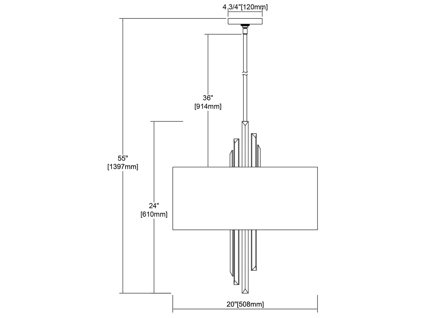 ELK Home - 46594/3 - Three Light Chandelier - Crystal Falls - Satin Nickel