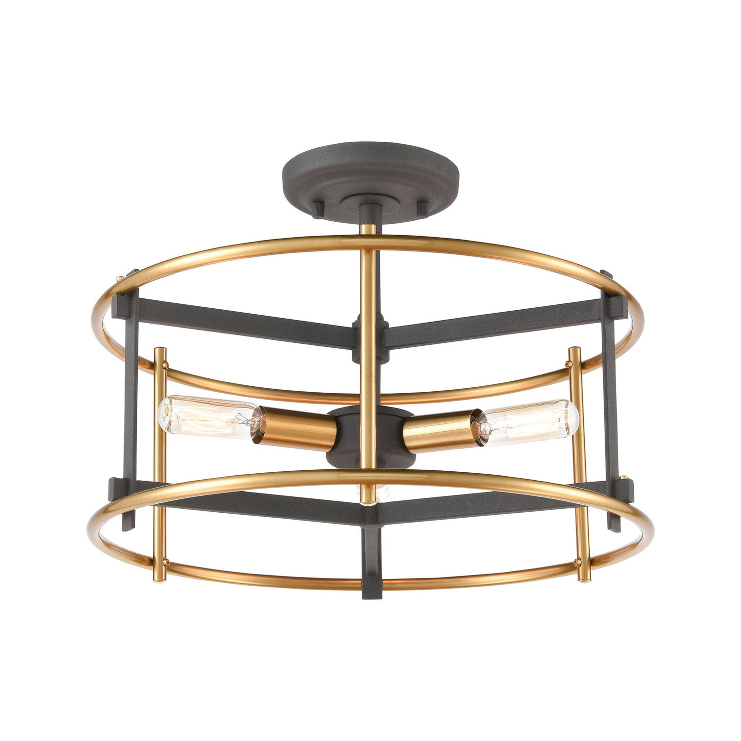 ELK Home - 46651/3 - Three Light Semi Flush Mount - Millington - Charcoal