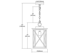 ELK Home - 46753/1 - One Light Outdoor Pendant - Carriage Light - Matte Black