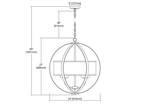 ELK Home - 57039/4 - Four Light Chandelier - Diffusion - Aged Silver