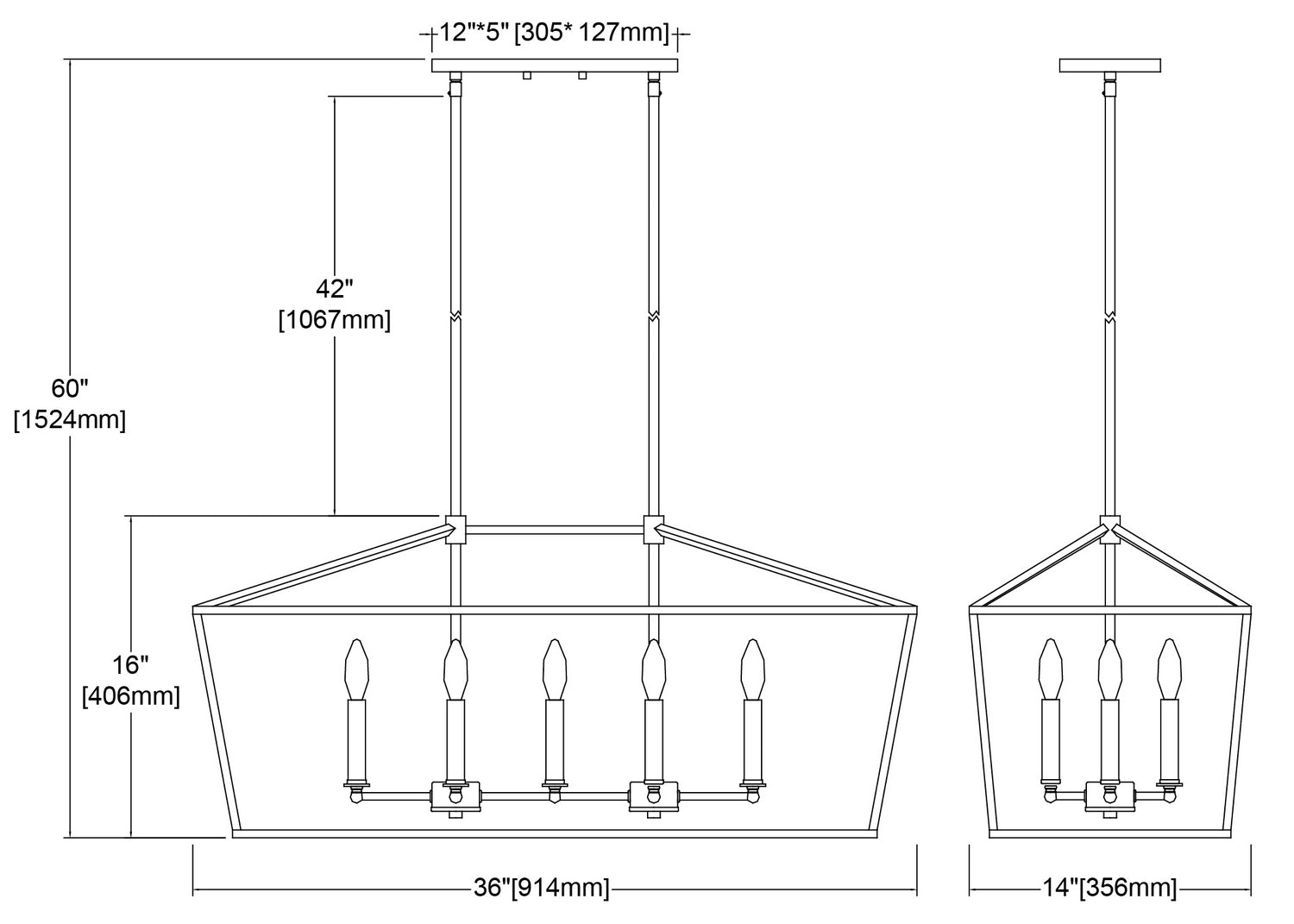 ELK Home - 57217/7 - Seven Light Linear Chandelier - Fairfax - Oil Rubbed Bronze