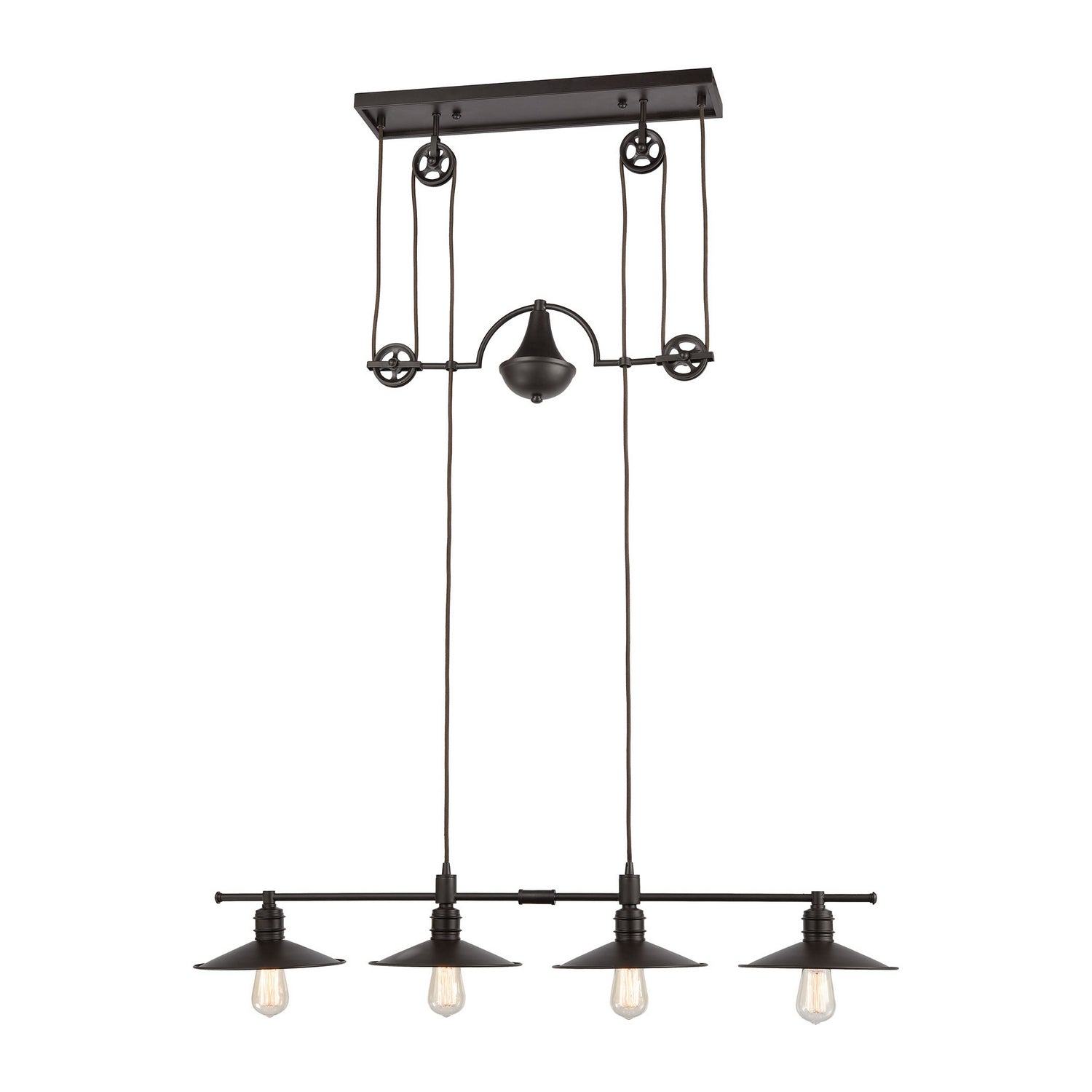 ELK Home - 69089/4 - Four Light Linear Chandelier - Spindle Wheel - Oil Rubbed Bronze