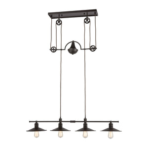 ELK Home - 69089/4 - Four Light Linear Chandelier - Spindle Wheel - Oil Rubbed Bronze