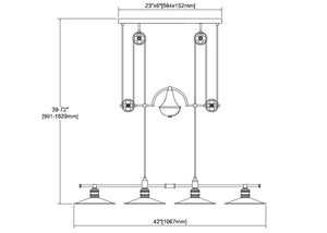 ELK Home - 69089/4 - Four Light Linear Chandelier - Spindle Wheel - Oil Rubbed Bronze