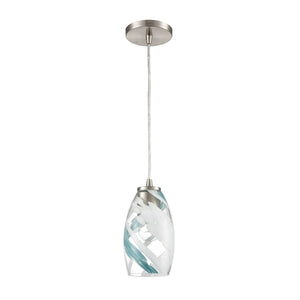 ELK Home - 85211/1 - One Light Mini Pendant - Turbulence - Satin Nickel