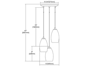 ELK Home - 85211/3 - Three Light Pendant - Turbulence - Satin Nickel