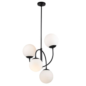 Artcraft - SC13224BK - Four Light Chandelier - Moonglow - Matte Black