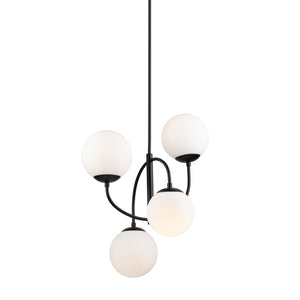 Artcraft - SC13224BK - Four Light Chandelier - Moonglow - Matte Black