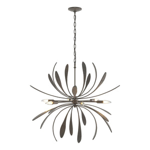 Hubbardton Forge - 104350-SKT-07 - Six Light Chandelier - Dahlia - Dark Smoke