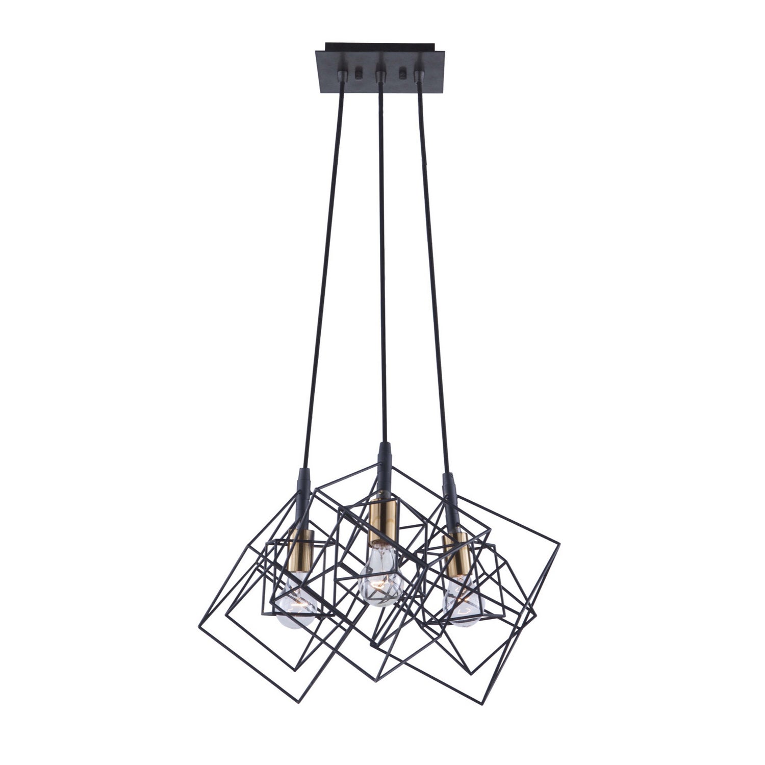 Artcraft - AC11118 - Three Light Chandelier - Artistry - Matte Black & Harvest Brass