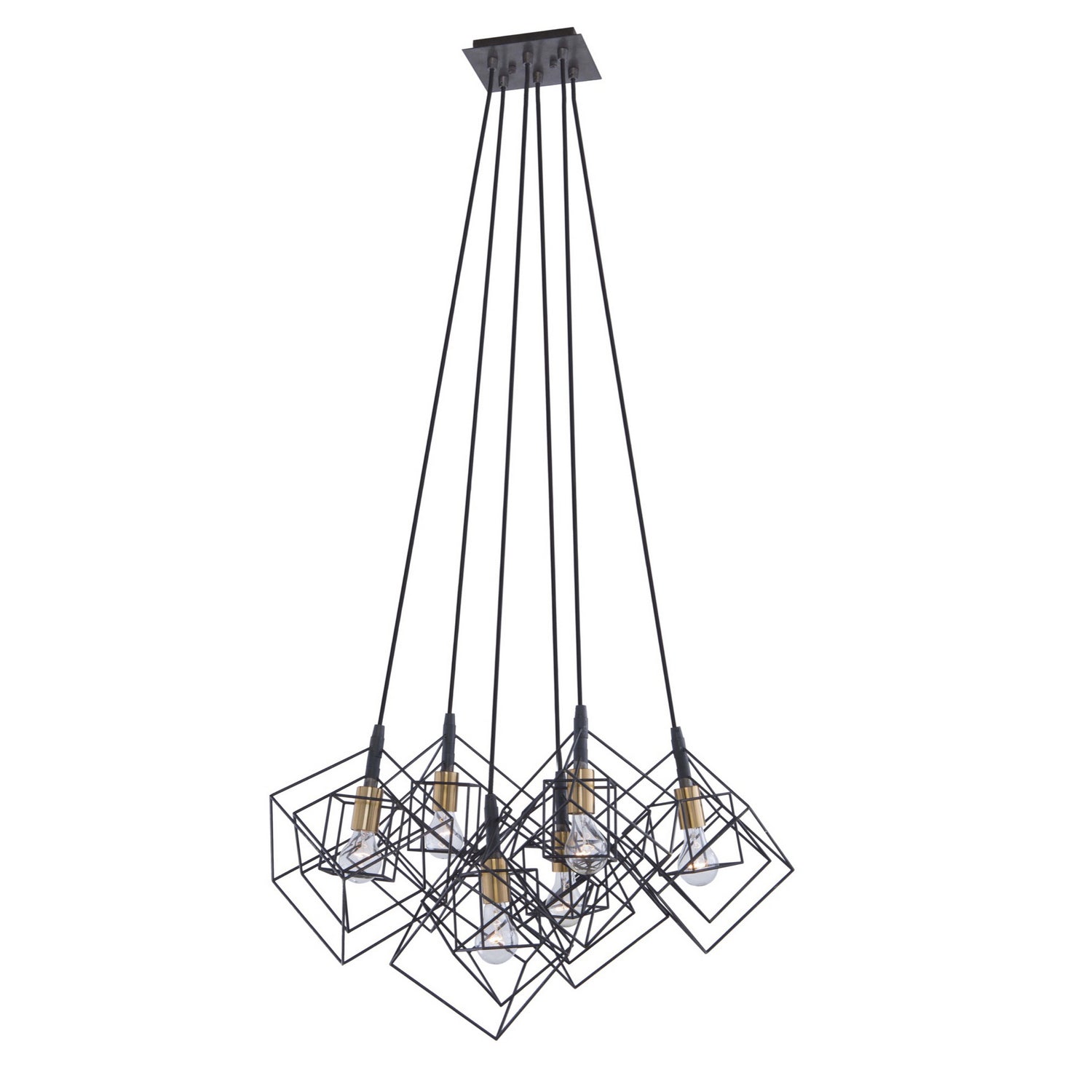 Artcraft - AC11119 - Six Light Chandelier - Artistry - Matte Black & Harvest Brass