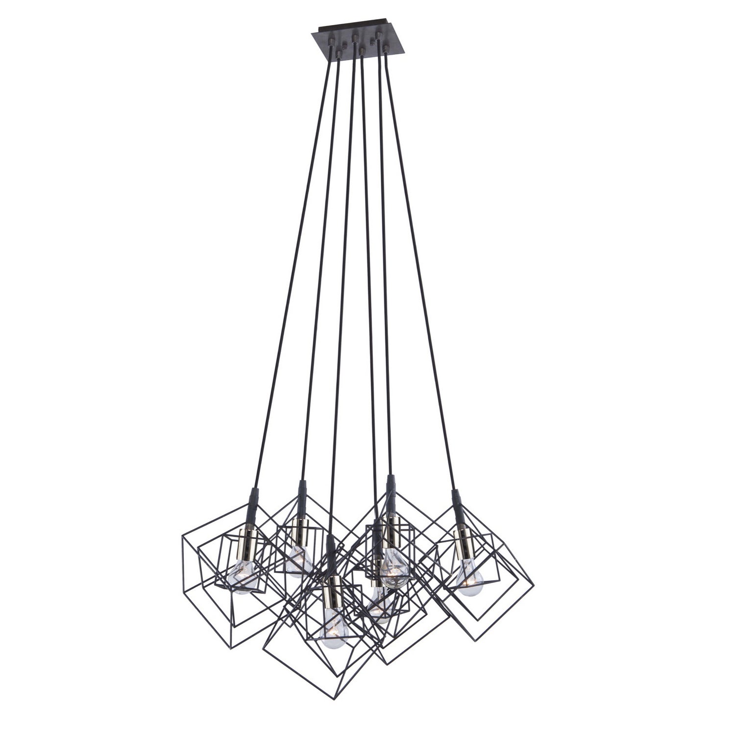 Artcraft - AC11119PN - Six Light Chandelier - Artistry - Matte Black & Polished Nickel