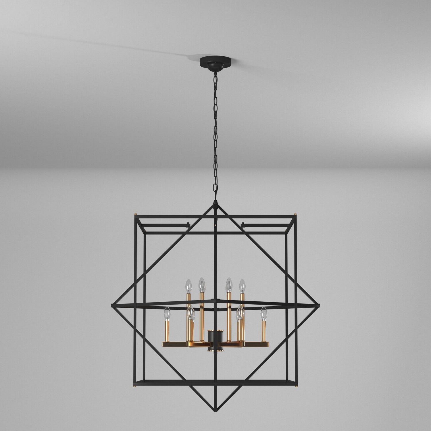 Artcraft - AC11202 - 12 Light Chandelier - Roxton - Matte Black & Harvest Brass