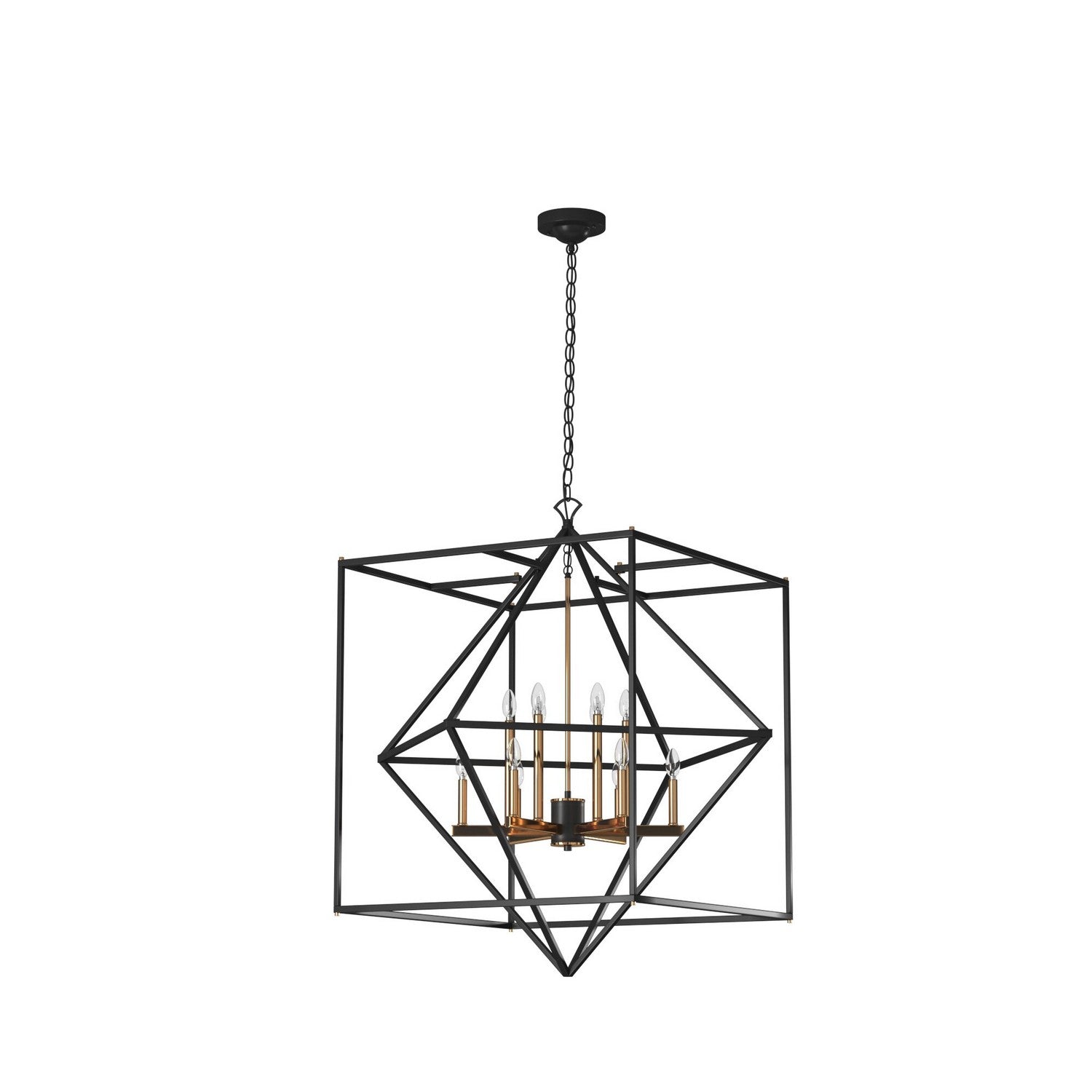 Artcraft - AC11202 - 12 Light Chandelier - Roxton - Matte Black & Harvest Brass