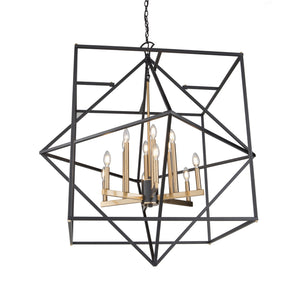 Artcraft - AC11202 - 12 Light Chandelier - Roxton - Matte Black & Harvest Brass