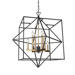 Artcraft - AC11208 - Eight Light Chandelier - Roxton - Matte Black & Harvest Brass