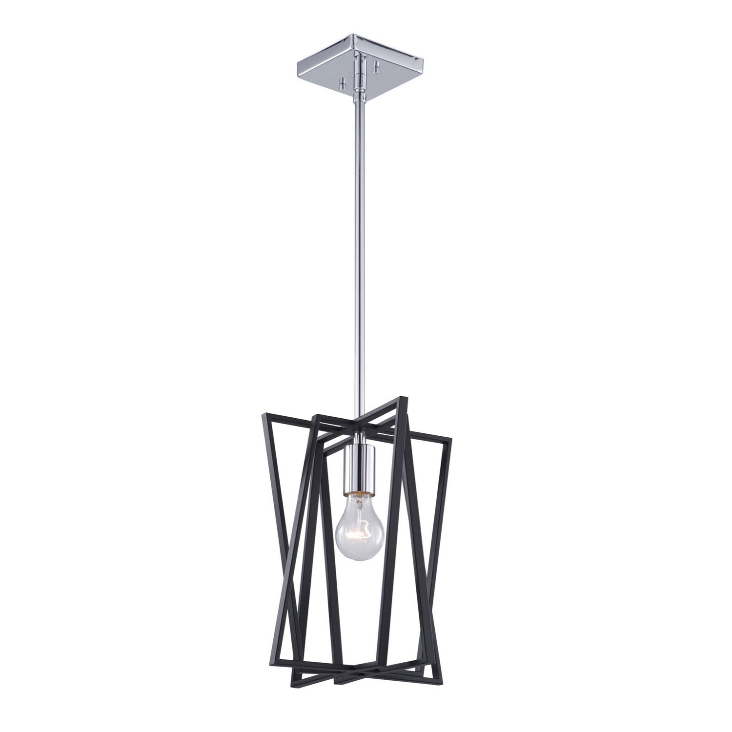 Artcraft - AC11381 - One Light Pendant - Middleton - Matte Black & Polished Chrome